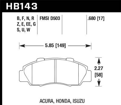Hawk Performance - Hawk Performance DTC-70 Motorsports Brake Pads HB143U.680
