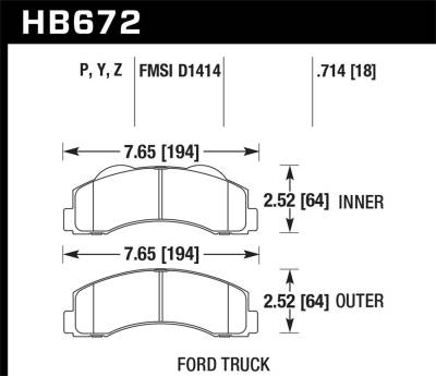 Hawk Performance - Hawk Performance DTC-70 Motorsports Brake Pads HB672U.714