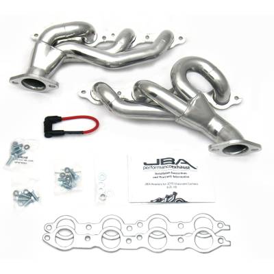 JBA Racing Headers - JBA Headers 1812SJS 1.75" Shorty Stainless Headers Ceramic for 10-15 Camaro 6.2L
