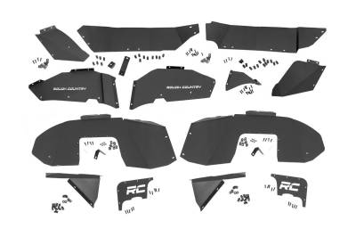 Rough Country Suspension Systems - Rough Country 10499 Black Front/Rear Inner Fender Liners for 18-26 Wrangler JL