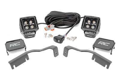 Rough Country Suspension Systems - Rough Country 71067 A-Pillar 2" LED Ditch Light Kit-Spot for 22-26 Frontier