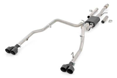 Rough Country Suspension Systems - Rough Country 96014 Cat-Back Dual Exhaust System for 19-26 Silverado/Sierra 6.2L