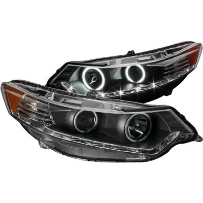 Anzo USA - Anzo USA 121393 Projector Headlight Set w/CCFL Halo Black 09-12 Acura TSX
