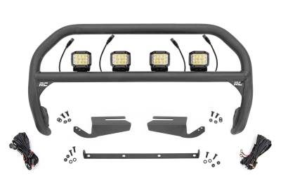 Rough Country Suspension Systems - Rough Country 51105 3" Black Front Bumper Nudge Bar w/LED for 21-26 Ford Bronco