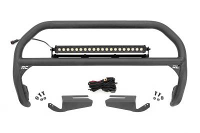 Rough Country Suspension Systems - Rough Country 51101 Black Front Bumper Nudge Bar w/LED for 21-26 Ford Bronco