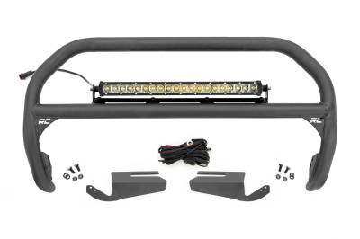 Rough Country Suspension Systems - Rough Country 51103 Black Front Bumper Nudge Bar w/LED for 21-26 Ford Bronco