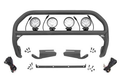 Rough Country Suspension Systems - Rough Country 51104 Black Front Bumper Nudge Bar w/LED for 21-26 Ford Bronco