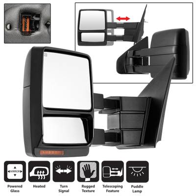 Spyder Auto - Spyder Auto 9935381 Power Heated LED Signal Telescoping Mirrors for 07-14 F150