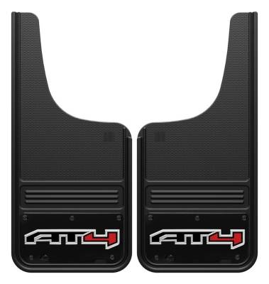 Gatorback - Gatorback GB1226CUTAT4W 12"x26" Cut-Style Black Mud Flaps AT4 Logo