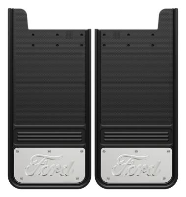 Gatorback - Gatorback GB1226FS 12"x26" Universal Black Mud Flaps Ford Script Logo