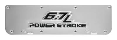 Gatorback - Gatorback Replacement 19"-21" Mud Flap Plate SS Powerstroke Logo GB759868