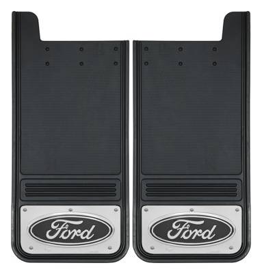 Gatorback - Gatorback 12"x26" Universal Black Mud Flaps Ford Oval Logo GA1226F