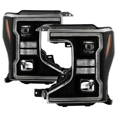 Spyder Auto - Spyder Auto 5088628 Projector Headlights Sequential LED Turn Signal Lights Blk