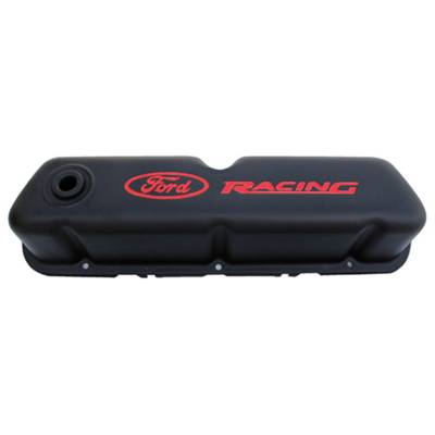 Ford Performance Parts - Ford Performance 302-072 Tall Valve Covers Steel Black/Red Recessed Logo for SBF