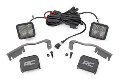 Rough Country Suspension Systems - Rough Country 81064 A-Pillar 2" LED Ditch Light Kit-Spot for 22-26 Frontier