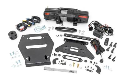 Rough Country Suspension Systems - Rough Country 92064 Front Winch Mount Kit w/Winch Black for Polaris RZR Pro R