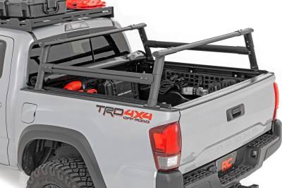 Rough Country Suspension Systems - Rough Country 73109 Aluminum Cargo Carrier Bed Rack Black for Tacoma 5' Bed