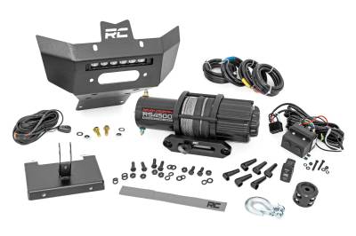 Rough Country Suspension Systems - Rough Country 97071 Front Winch Bumper w/4.5K Winch/6" LED for Renegade 500/1000