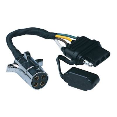 Husky Towing - Husky Towing 13173 4-Way Round To 4-Way Flat Connector Adapter