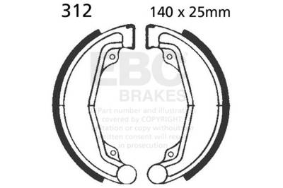 EBC Motorcycle Brakes - EBC Motorcycle Brakes 312 Plain Motorcycle Replacement Brake Shoes