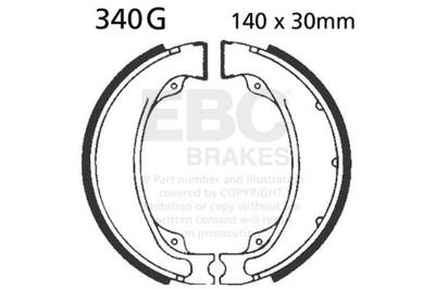 EBC Motorcycle Brakes - EBC Motorcycle Brakes 340G Motorcycle Grooved Replacement Brake Shoes