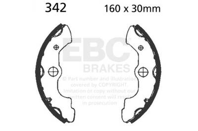 EBC Motorcycle Brakes - EBC Motorcycle Brakes 342 Plain Motorcycle Replacement Brake Shoes