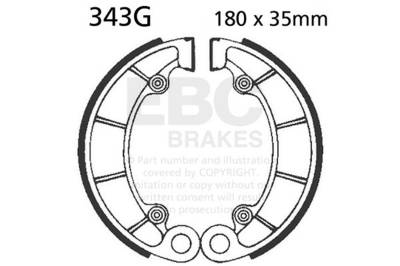 EBC Motorcycle Brakes - EBC Motorcycle Brakes 343G Motorcycle Grooved Replacement Brake Shoes