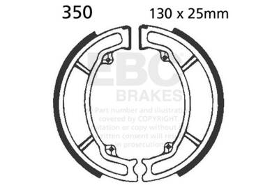 EBC Motorcycle Brakes - EBC Motorcycle Brakes 350 Plain Motorcycle Replacement Brake Shoes