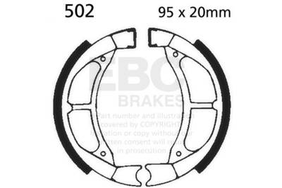 EBC Motorcycle Brakes - EBC Motorcycle Brakes 502 Plain Motorcycle Replacement Brake Shoes
