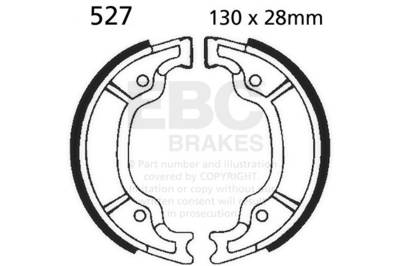 EBC Motorcycle Brakes - EBC Motorcycle Brakes 527 Plain Motorcycle Replacement Brake Shoes