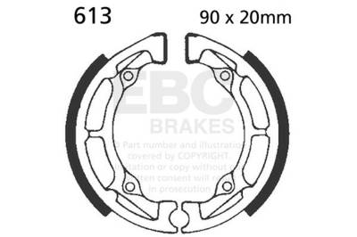EBC Motorcycle Brakes - EBC Motorcycle Brakes 613 Plain Motorcycle Replacement Brake Shoes