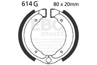 EBC Motorcycle Brakes - EBC Motorcycle Brakes 614G Motorcycle Grooved Replacement Brake Shoes