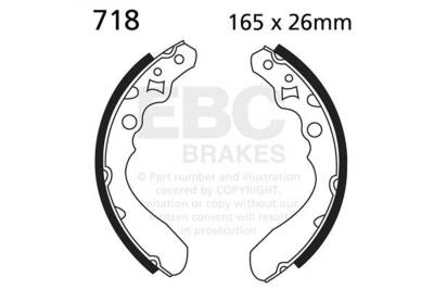 EBC Motorcycle Brakes - EBC Motorcycle Brakes 718 Plain Motorcycle Replacement Brake Shoes