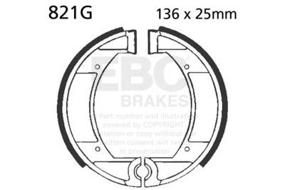 EBC Motorcycle Brakes - EBC Motorcycle Brakes 821G Motorcycle Grooved Replacement Brake Shoes