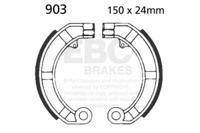 EBC Motorcycle Brakes - EBC Motorcycle Brakes 903 Plain Motorcycle Replacement Brake Shoes for PX 150