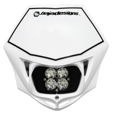Baja Designs - Baja Designs 557001WT Motorcycle Squadron Sport D/C Headlight Kit w/Shell
