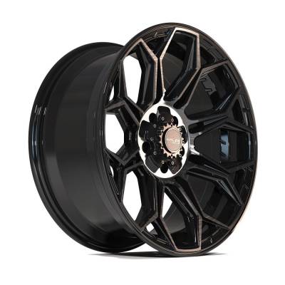 4PLAY - 4PLAY Wheels 4P83-20090-5D55-0BBT 4P83 20x9 5x5.0/5.5 0mm Gloss Black/Machine