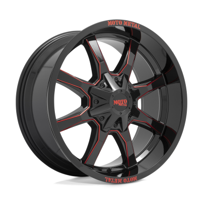 Moto Metal - Moto Metal MO970210873C18N MO970 20x10 8x170 -18mm Gloss Black/Red
