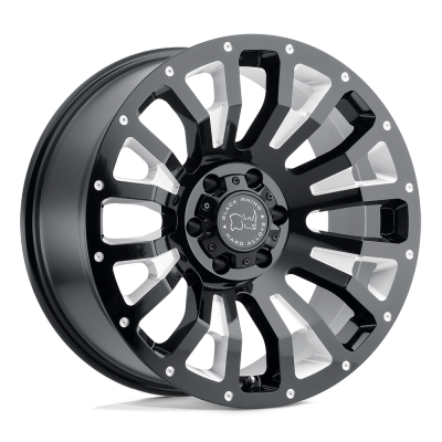 Black Rhino Hard Alloys - Black Rhino Wheels 2012PNT-46140B12 PINATUBO 20x12 6x5.5 -44mm Black/Milled