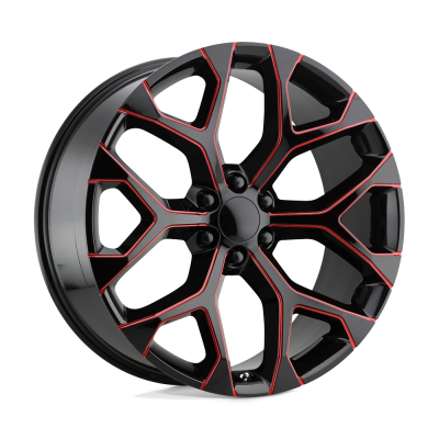 Performance Replicas - Performance Replicas PR176 24x10 6x5.5 24mm Gloss Black/Red 176MR-2415824