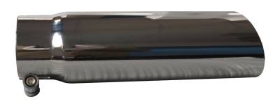 SpeedFx - SpeedFX 302S Exhaust Tip 3" Inlet 3.5" Outlet Polished SS Angled Cut 12"