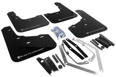 Rally Armor - Rally Armor MF29-UR-BLK/SIL Black Mud Flap Silver Logo