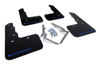 Rally Armor - Rally Armor MF47-UR-BLK/BL Black Mud Flap Blue Logo
