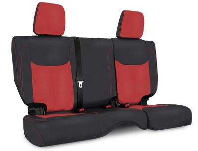 PRP - PRP B024-05 Black/Red Rear Seat Cover for 13–18 Jeep Wrangler JKU 4DR