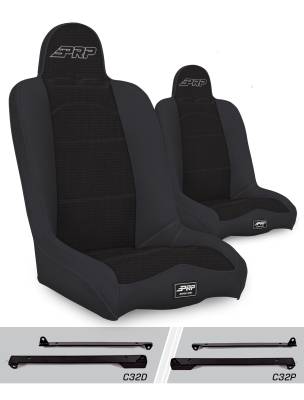 PRP - PRP A140110-C32-50 Daily Driver High Back Seats Kit for Wrangler CJ7/YJ Pair