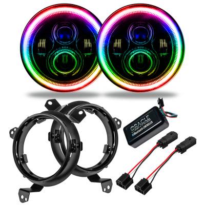 Oracle Lighting - Oracle 5769J-332 7" High Powered LED Headlights PR for Wrangler JL/Gladiator JT