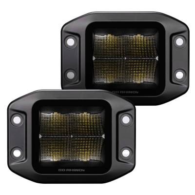 Go Rhino - Go Rhino 750400321SCF CUBEIT 3x3 LED Cube Spot Lights Flush Mount Pair