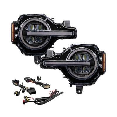 Form Lighting - Form Lighting FL0020 White/Amber DRL Blk LED Projector Headlights for 21+ Bronco