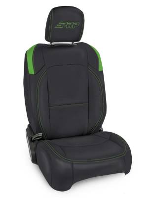 PRP - PRP B037-06 Black/Green Front Seat Covers for Jeep Wrangler JL 2DR Pair