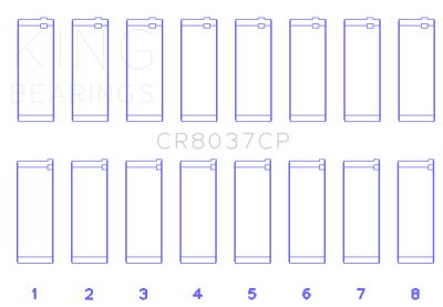 King Engine Bearings - King Bearings CR8037CP0.25 CONNECTING Rod Bearing SET for GM DURAMAX Diesel